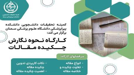 کارگاه نحوه چکیده نگارش مقالات 